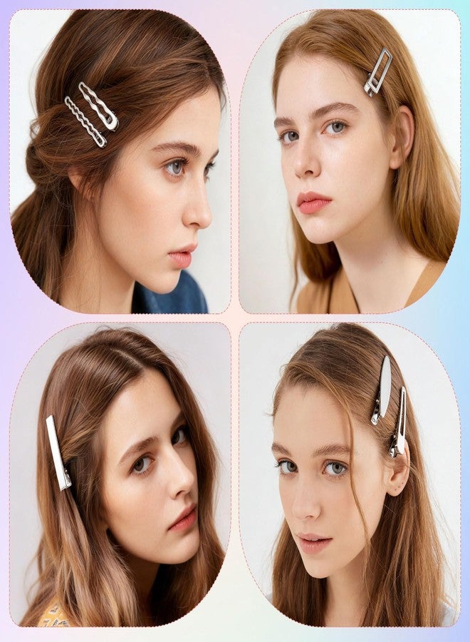OIIKI 24pcs Silver Y2K Hair Clips, 12 Style Metal Alligator Clips Barrettes for Women, Non-Slip 2000s Star Hairclips Cool Hair Accessories for Thin Thick Straight Curle Hairstyles - Image 5